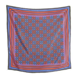 Vintage Givenchy Multicolored Check Silk Scarf 80s